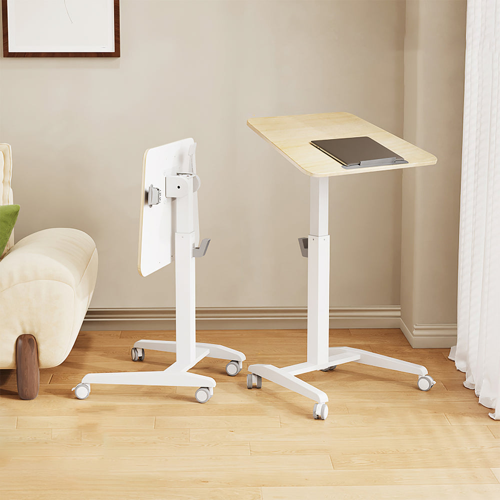 Portable Height-Adjustable Standing Computer Desk with Wheels