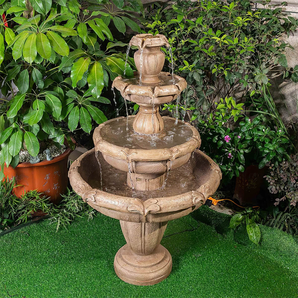 Cement Outdoor Lotus Tower Water Fountains for Gardens