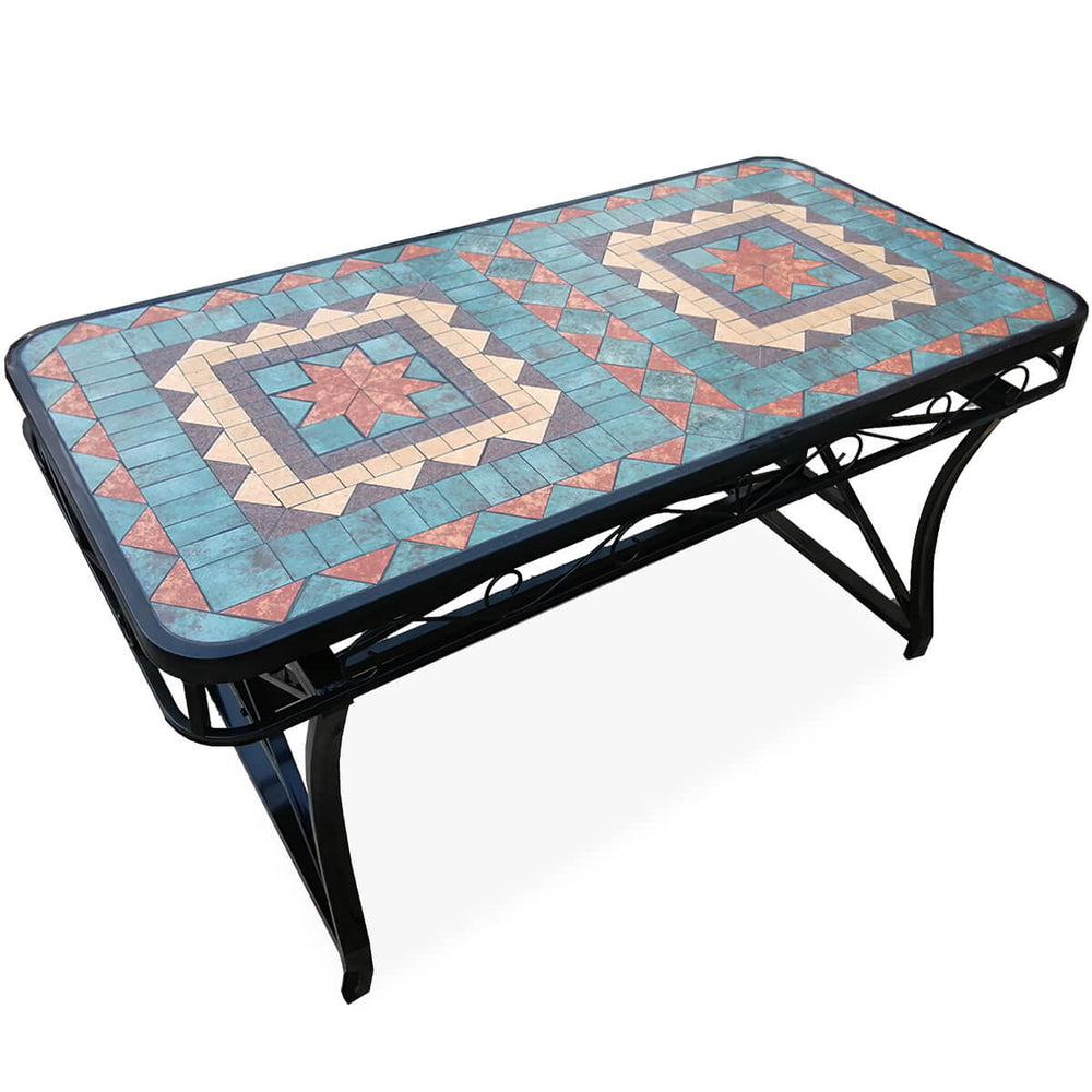 Vintage Patterned Iron Outdoor Dining Table