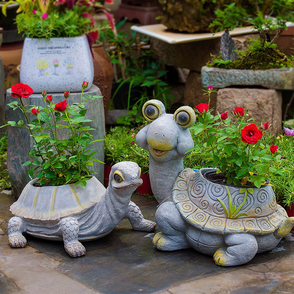 Resin Outdoor Garden Turtle Planter Decorations