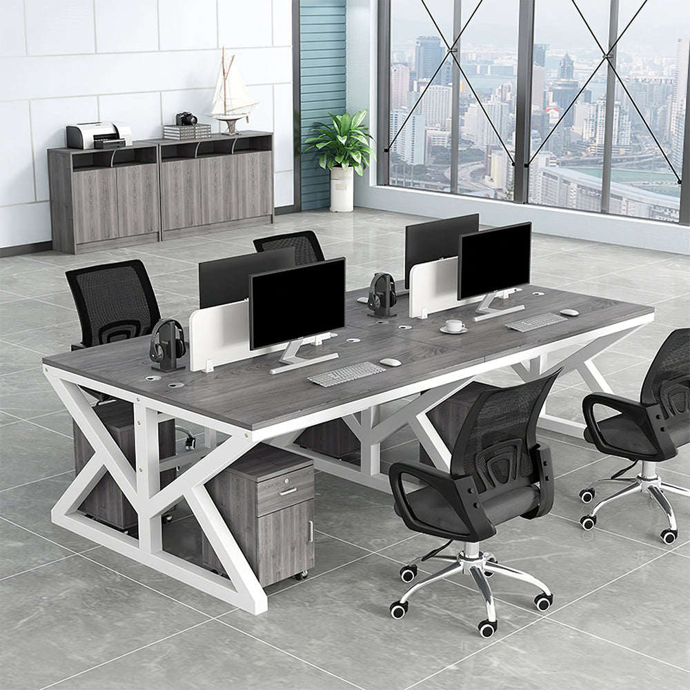 Modern Carbon Steel Frame Staff Office Desk with Privacy Panels