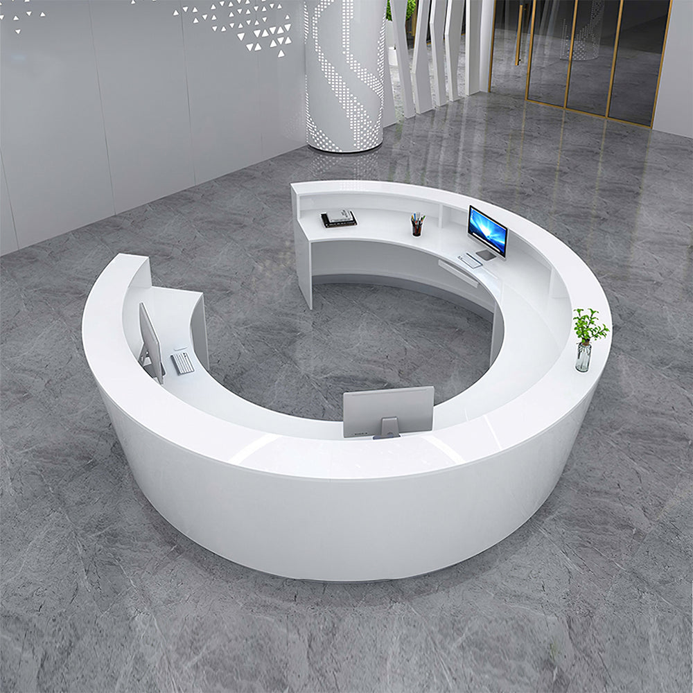 Luxury Curved Reception Desk for Beauty Salon Lobbies