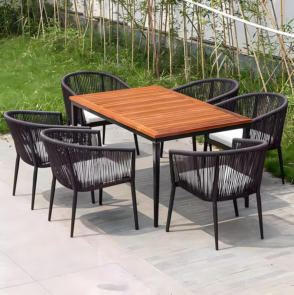 Weave Outdoor Dining Chair with Armrests