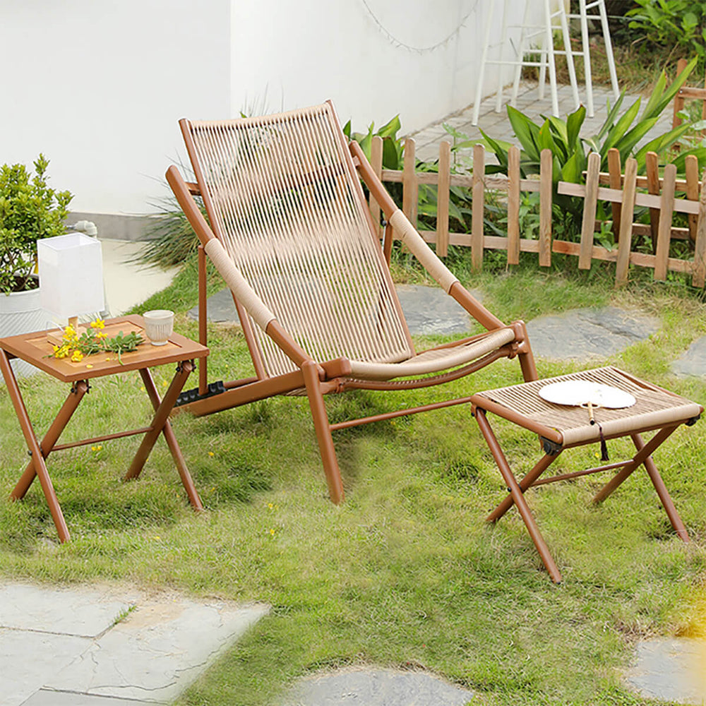 Iron Alloy Foldable Outdoor Table and Chair Set