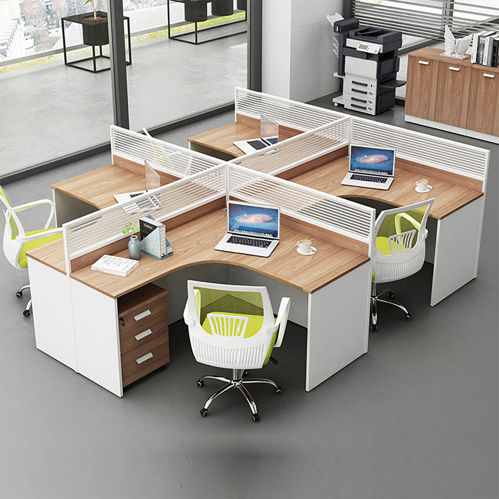 Minimalist Employee Desk with Partition Panel for Office