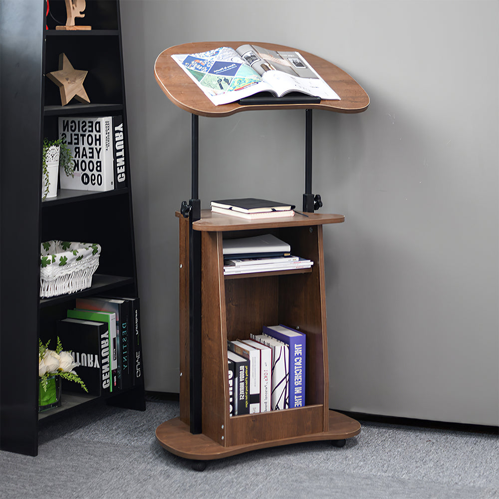 Adjustable Height Standing Desk for Home with Storage Space