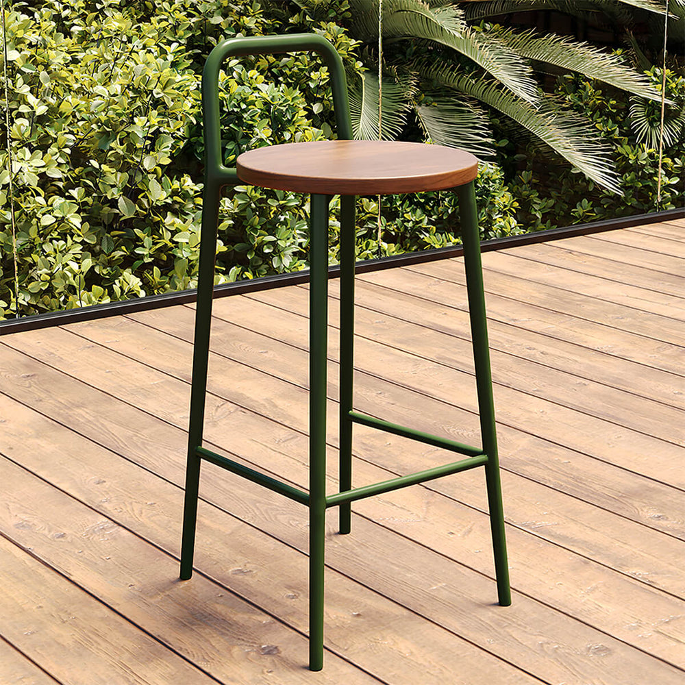 Steel Outdoor High Bar Chair with Backrest