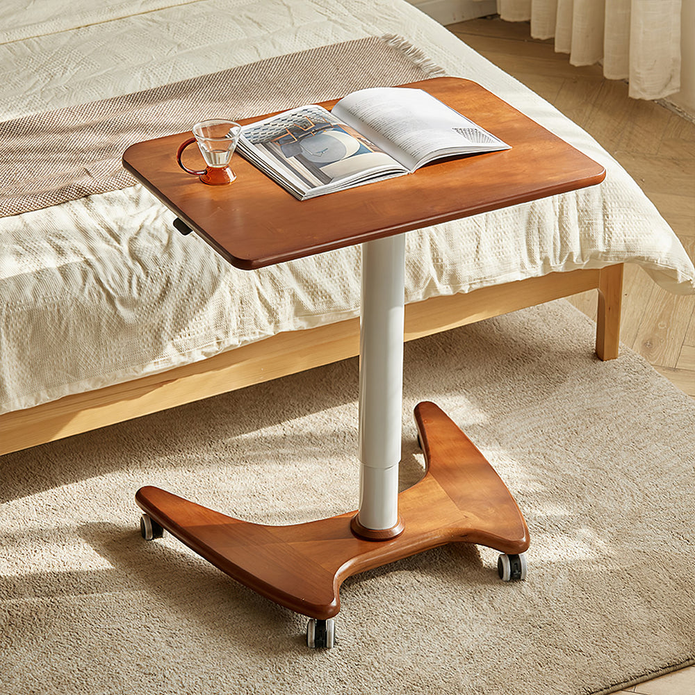 U-Shape Base Mobile Computer Desk with Height Adjustment Feature